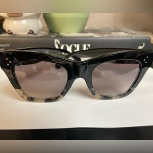 Celine 3 Dots Cat-Eye Sunglasses. Black/grey